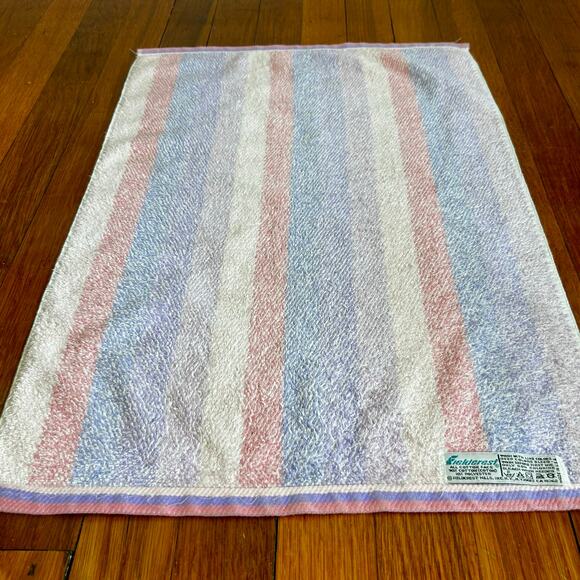 Vintage Fieldcrest Hand Towel - Pastel Striped Cotton Blend, Made in USA - Picture 4 of 10